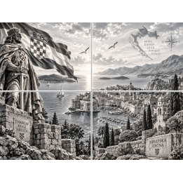 Patrimonio croata: Tierra de reyes – Mural de azulejos de cerámica
