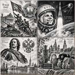 Mural de Azulejos de Cerámica: Rusia a través de la Historia